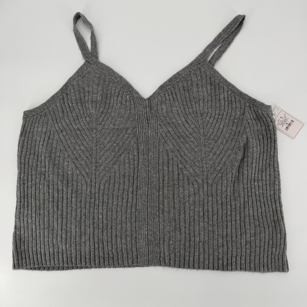 Auden‎ Sleepwear Camisole Ribbed Knit Modern Women Size 2X Gray Pajama Tank Top